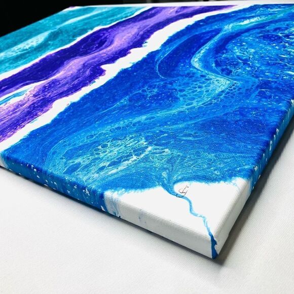 Original Abstract Art Sea of Blue Home Wall Decor - Picture 4 of 7